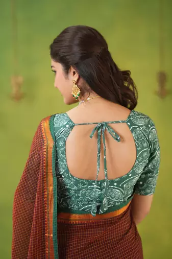 brown narayanpet woven cotton saree