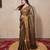 copper zari linen saree