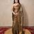 copper zari linen saree