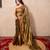 copper zari linen saree