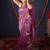 purple striped zari linen saree