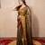 copper zari linen saree