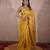 yellow saree with zari stripes