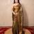 copper zari linen saree