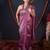 purple striped zari linen saree