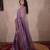 purple zari linen saree