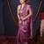 purple striped zari linen saree