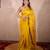 yellow saree with zari stripes