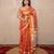 peach zari linen saree