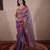 purple zari linen saree