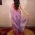 purple zari linen saree