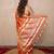 peach zari linen saree