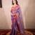 purple zari linen saree