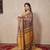 copper saree with zari stripes
