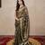 copper zari linen saree