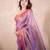 purple zari linen saree