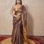 copper saree with zari stripes