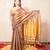 copper saree with zari stripes