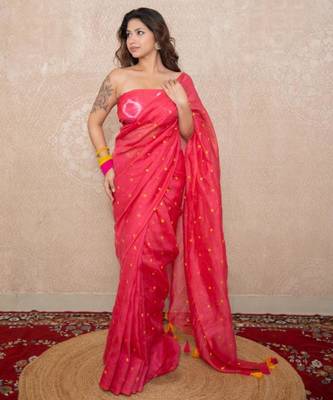 pink tikli work saree 2