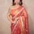 pink zari linen saree