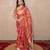 pink zari linen saree