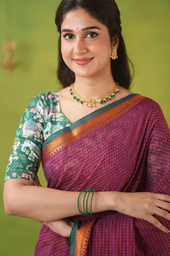 pink narayanpet woven cotton saree