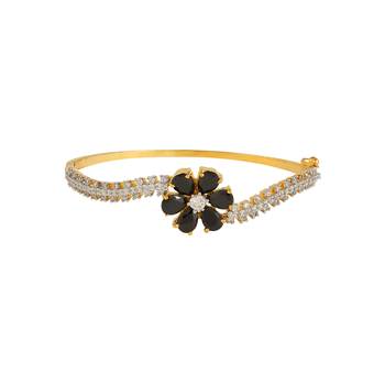Black Floral Baguette Bracelet 1