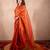 red zari saree with striped pallu