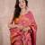 pink zari saree with striped pallu