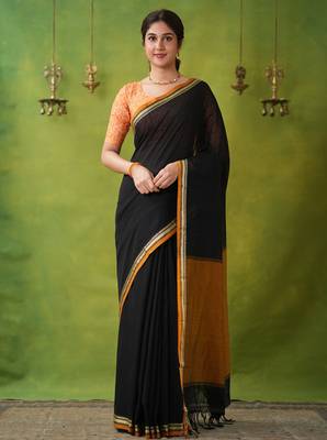 black narayanpet woven cotton saree 3