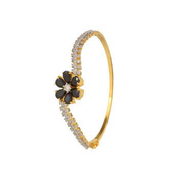 Black Floral Baguette Bracelet 2