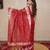 red floral silk blend saree
