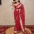 red floral silk blend saree