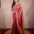 pink zari saree with striped pallu