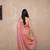 pink striped zari linen saree