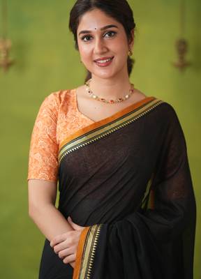 black narayanpet woven cotton saree 5