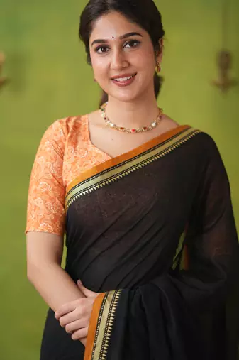 black narayanpet woven cotton saree