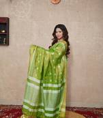 zari linen saree