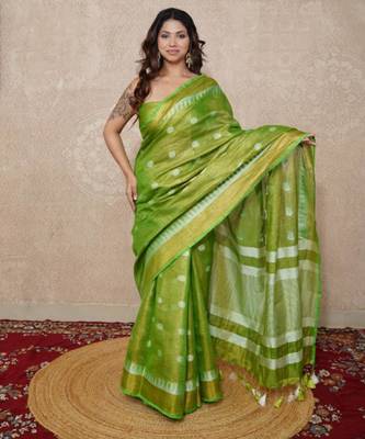 zari linen saree 2