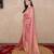 pink striped zari linen saree