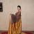 brown saree with hand embroidery