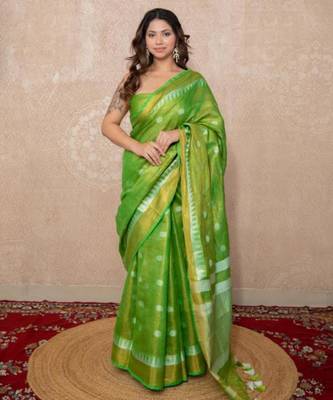 zari linen saree 4