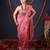 pink striped zari linen saree