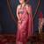 pink striped zari linen saree