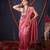 pink striped zari linen saree