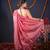 pink striped zari linen saree