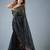 black silk blend linen saree