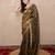 black striped zari linen saree