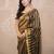 black striped zari linen saree