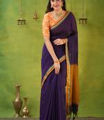 violet narayanpet woven cotton saree